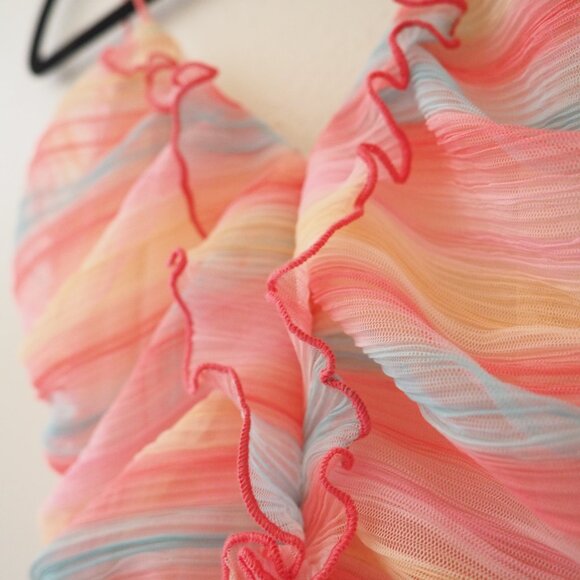 NWT Hello Molly Sweeter Together Rainbow Spaghetti Strap Mini Dress sz US 4 - Picture 8 of 11